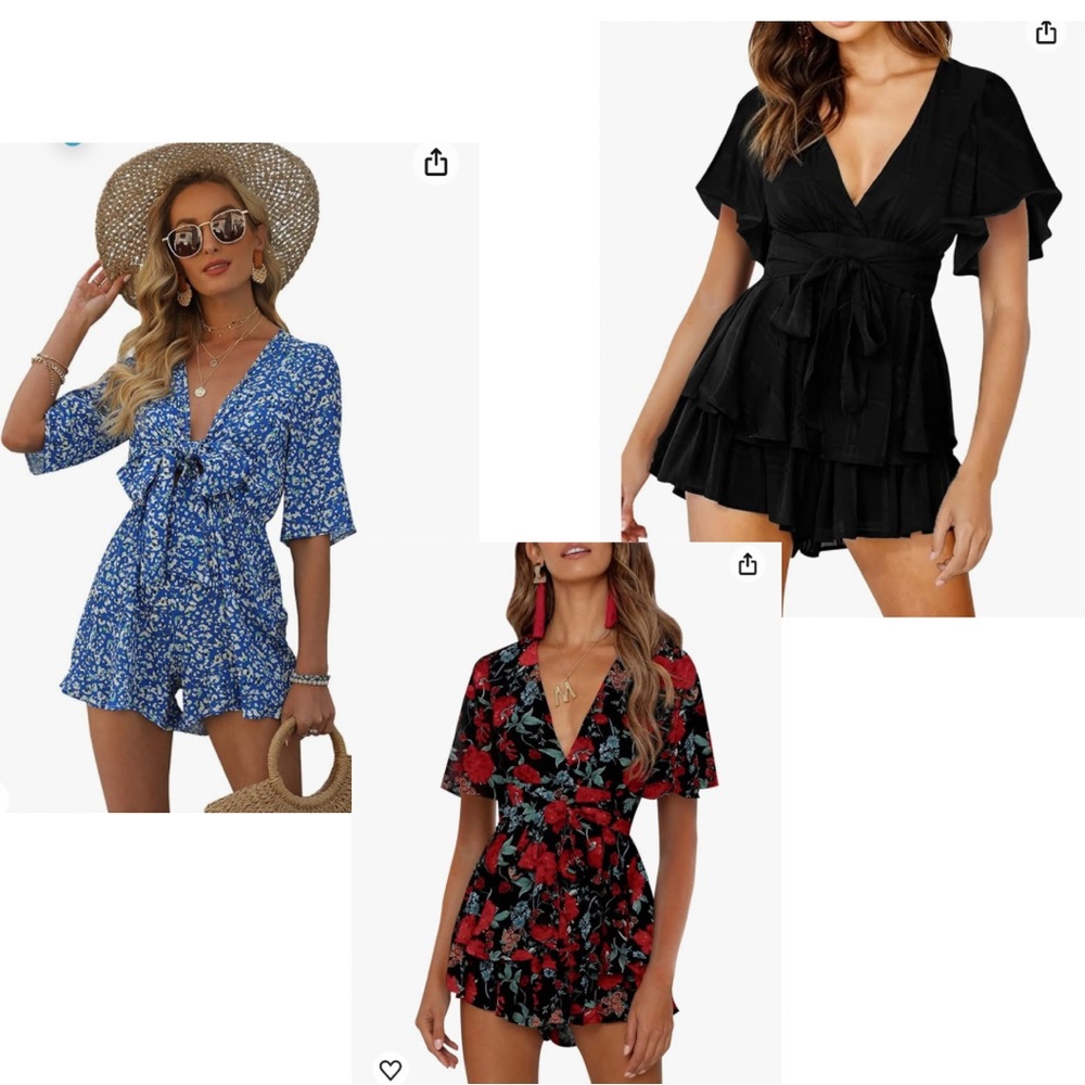 Lot of 3 Amazon Rompers Sz M and L